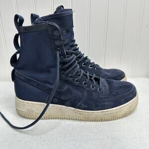 Nike SF Air Force 1 Womens 9 High Midnight Navy Suede Shoes 857872-401 No Straps